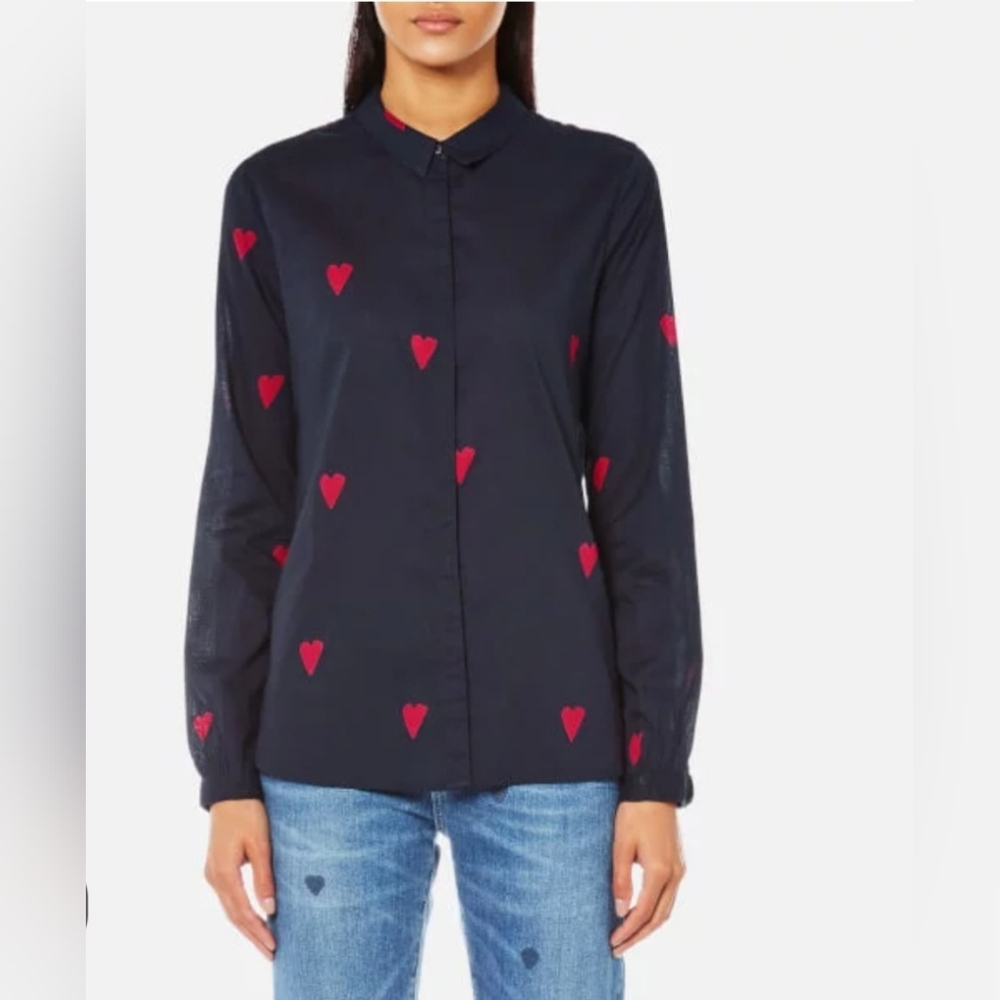 Scotch & Soda longsleeve Blouse with hearts. Size S